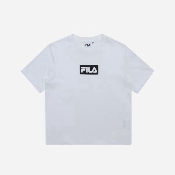 Camisetas Manga Corta Fila Mujer Blancas - Crop S/S - España 765398DMC